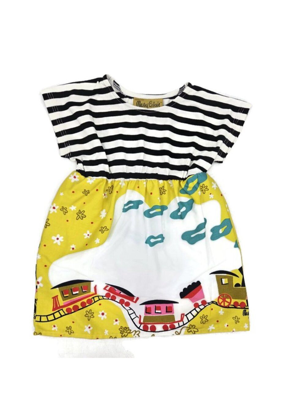 NWT Mary Blair by Pinup Couture Bon Voyage Dress Girls 2T Yellow Black Stripe